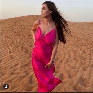 Zara spaghetti satin dress